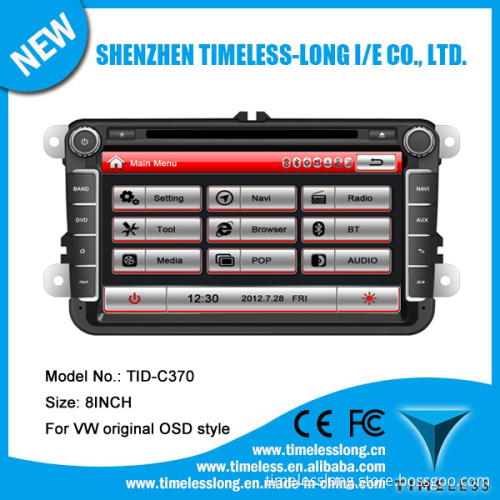 8'' Car DVD for Volkswagen with Built-in GPS A8 Chipset RDS Bt 3G/WiFi DSP Radio 20 Dics Momery (TID-C370)